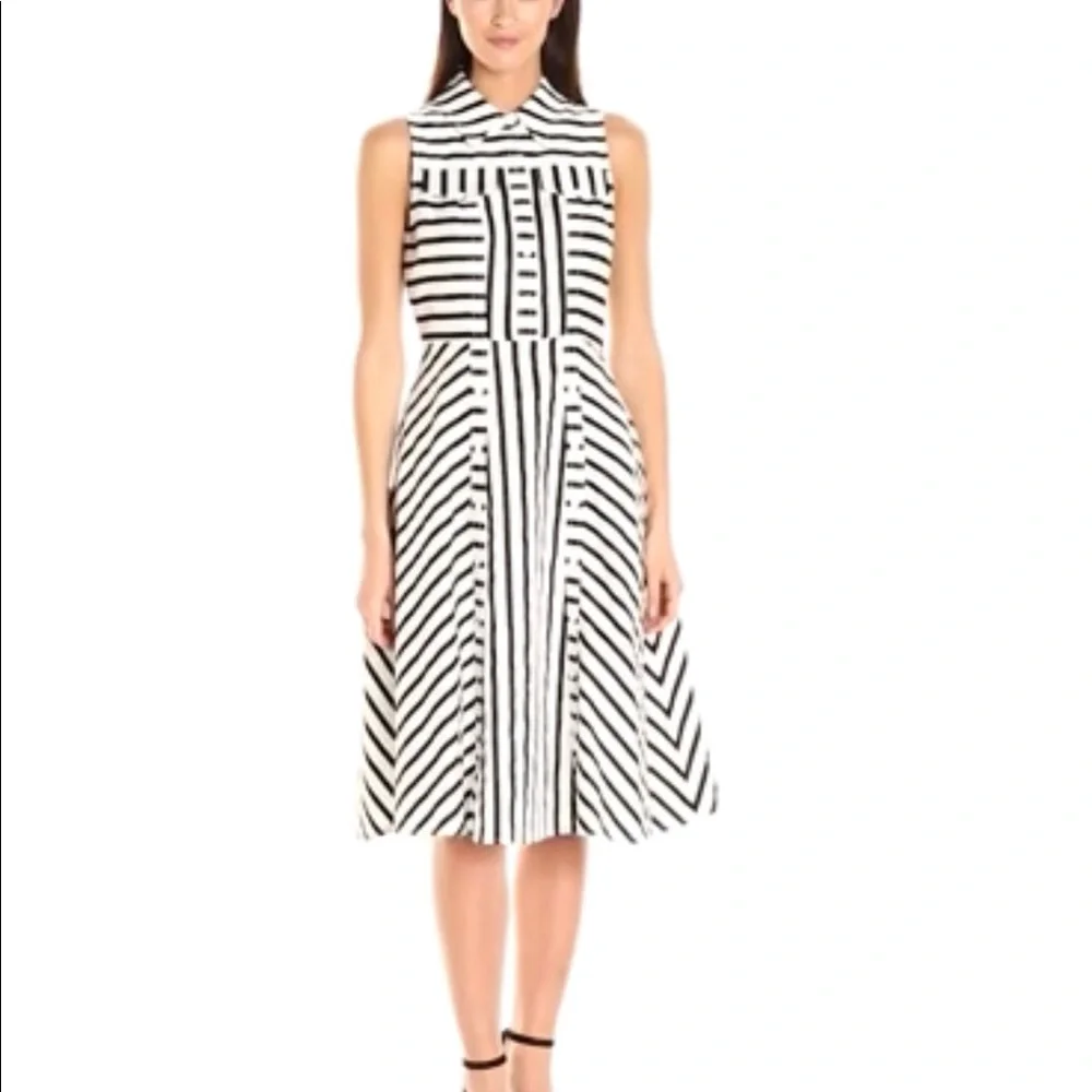 Julia Jordan Women's Shirt Dress Striped with Collar and Pockets size 8 - Picture 1 of 14